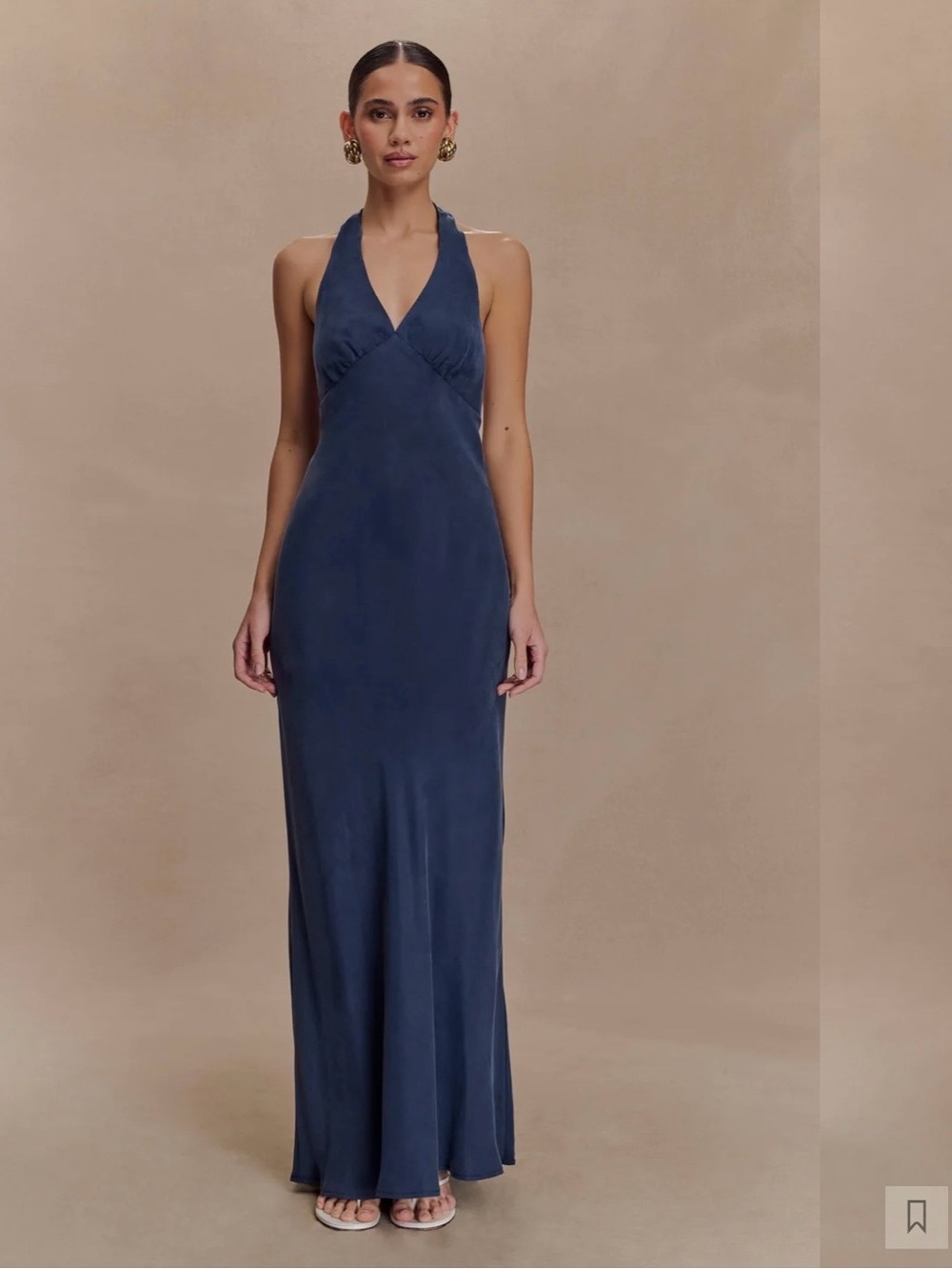 Meshki Louisiana Halter Maxi Dress Navy